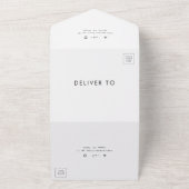 Moderne Elegante 4 Foto Collage Minimalistisch Hoc All In One Einladung (Außenbereich)