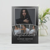 Moderne Elegante 4 Foto Graduation Party Einladung (Stehend Vorderseite)