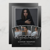 Moderne Elegante 4 Foto Graduation Party Einladung (Vorne/Hinten)