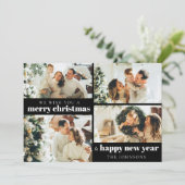 Moderne Elegante 4 Foto Weihnachtskarte Feiertagskarte (Stehend Vorderseite)