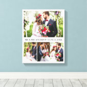 Moderne elegante 4 Fotos Collage Wedding Leinwanddruck (Insitu (Holzboden))