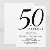 Moderne elegante 50 fantastische fünfzigste Geburt Einladung (Vorne/Hinten)