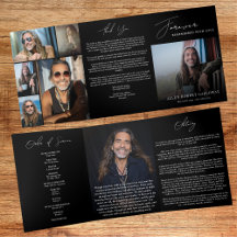 Moderne elegante 7-Foto-Trifold-Bestattungsprogram