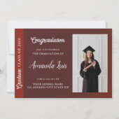 Moderne Elegante Abschluss Ankündigung Einladung (Vorderseite)