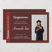 Moderne Elegante Abschluss Ankündigung Einladung (Vorne/Hinten)