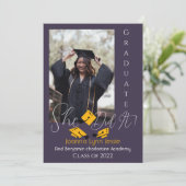Moderne Elegante Abschluss Gold Cap Danke Script T (Stehend Vorderseite)