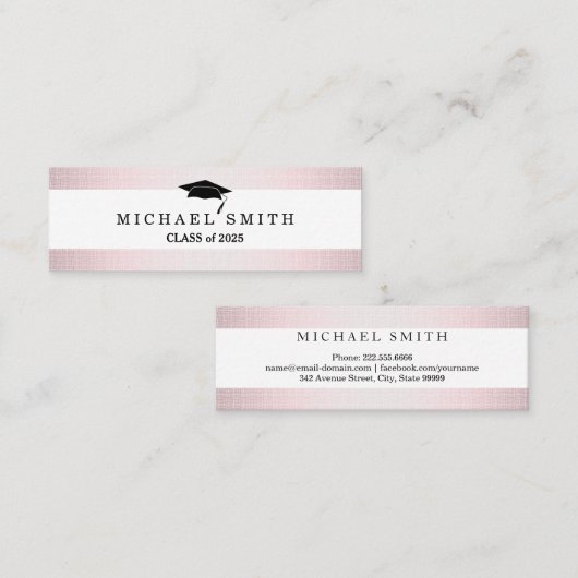 Moderne Elegante Abschluss Name Card Telefonnummerkarte (Vorne/Hinten)