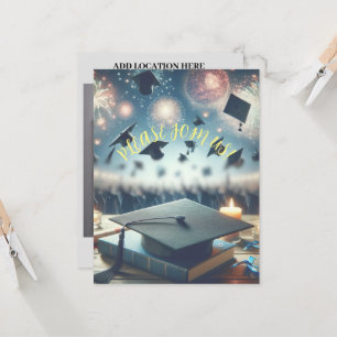 Moderne elegante Abschlussfeier  Einladung