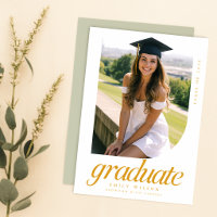 Moderne Elegante Abschlussfoto Abitur Ankündigung