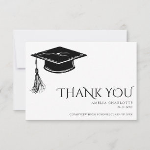 Moderne elegante Abschlussquaste Diplomierung Dankeskarte