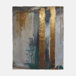 Moderne Elegante Abstrakt Gold Fleecedecke