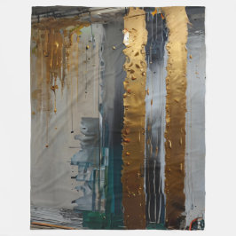 Moderne Elegante Abstrakt Gold Fleecedecke
