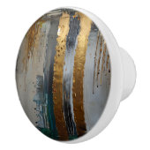 Moderne Elegante Abstrakt Gold Keramikknauf (Rechts)