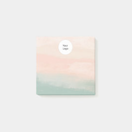 Moderne elegante Abstrakt Peach Aquamarin texturie Post-it Klebezettel