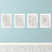 Moderne Elegante Abstrakte Details Bilderwand Sets (Holzboden)