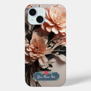 Moderne Elegante Abstrakte Kunst Peach Blume Case-Mate iPhone Hülle