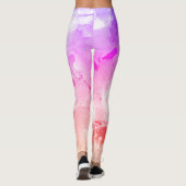 Moderne Elegante Abstrakte Kunst Rosa Lila Leggings (Rückseite)