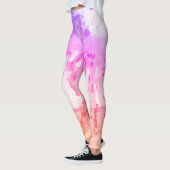 Moderne Elegante Abstrakte Kunst Rosa Lila Leggings (Links)