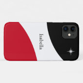Moderne elegante Abstrakte Schwarz-, Rot- und Weiß Case-Mate iPhone Hülle (Rückseite (Horizontal))