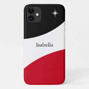 Moderne elegante abstrakte schwarze, rote und weiß Case-Mate iPhone hülle
