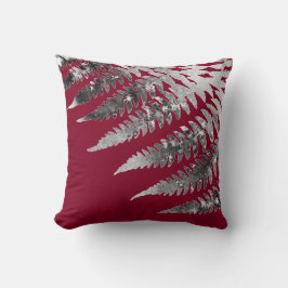 Moderne Elegante Abstrakte Wasserfarbe Fern Burgun Kissen