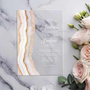 Moderne elegante Achat-Marmor-Hochzeit Acryleinladungen