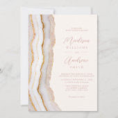 Moderne elegante Agate Marble Wedding Einladung (Vorderseite)