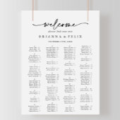 Moderne elegante alphabetische Sitzkarte Poster