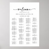 Moderne elegante alphabetische Sitzkarte Poster (Vorne)