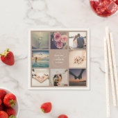 Moderne elegante Ampersandfarben und Hochzeitfoto  Serviette (Beispiel)