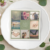 Moderne elegante Ampersandfarben und Hochzeitfoto  Serviette