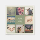 Moderne elegante Ampersandfarben und Hochzeitfoto  Serviette (Vorderseite)