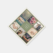 Moderne elegante Ampersandfarben und Hochzeitfoto  Serviette (Ecke)