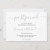 Moderne elegante Änderung der Pläne aufgeschoben H Einladung (Vorderseite)