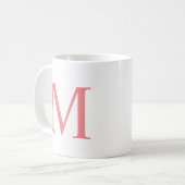 Moderne elegante Anfangsbuchstaben-Monogramm einfa Kaffeetasse (Vorderseite Links)