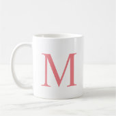 Moderne elegante Anfangsbuchstaben-Monogramm einfa Kaffeetasse (Links)