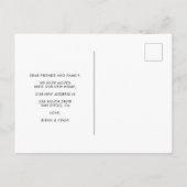 Moderne, elegante Ankündigung der Bewegung von Fot Postkarte (Rückseite)