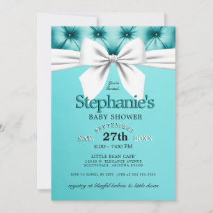 Moderne Elegante Aqua Blue Tiffany Babydusche Einladung