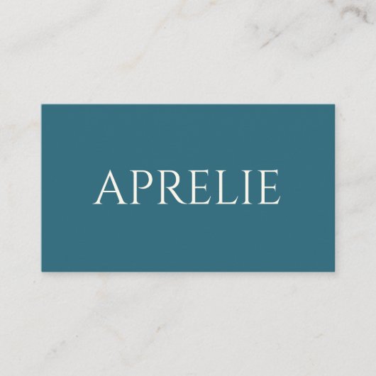 Moderne Elegante Aquamarin Blaue Creative Beruflic Visitenkarte (Vorderseite)