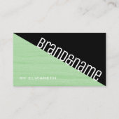 Moderne, elegante Aquamarin Mint Grün und Schwarz  Visitenkarte (Vorderseite)