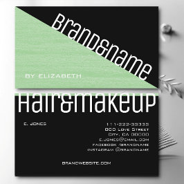 Moderne, elegante Aquamarin Mint Grün und Schwarz  Visitenkarte