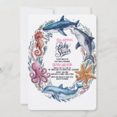 Moderne, elegante Aquarell Seemannsdusche5 Einladung (Vorderseite)