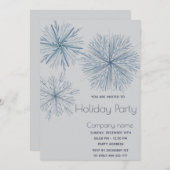 Moderne, elegante Aquarellbahn mit Schneeflocken Einladung (Vorne/Hinten)