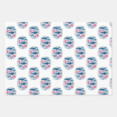 Moderne, elegante Aquarellbrunnen Kinderdusche Geschenkpapier Set (Vorderseite 3)