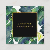 Moderne, elegante Aquarellfarben berufliche Blätte Quadratische Visitenkarte (Vorderseite)