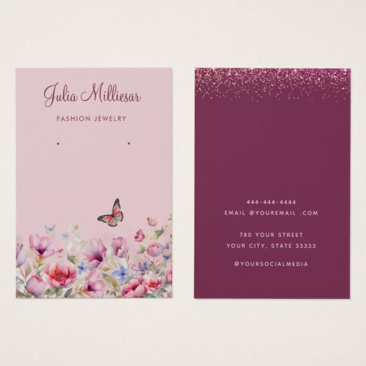 Moderne Elegante Aquarellkarte (Vorne & Hinten)