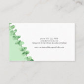 Moderne, elegante Aquarellpflanze Eukalyptus Visitenkarte (Rückseite)