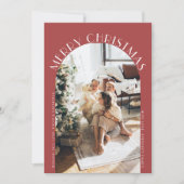 Moderne Elegante Arch Curve Frohe Weihnachten Foto (Vorderseite)