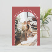 Moderne Elegante Arch Curve Frohe Weihnachten Foto (Stehend Vorderseite)