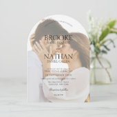 Moderne Elegante Arch Foto Hochzeit Einladung (Stehend Vorderseite)